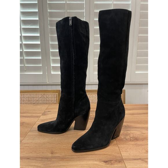 Sam Edelman Womens Annabel Black Suede Knee High Boot Size 9 NWOB Leather Lining - Picture 4 of 13